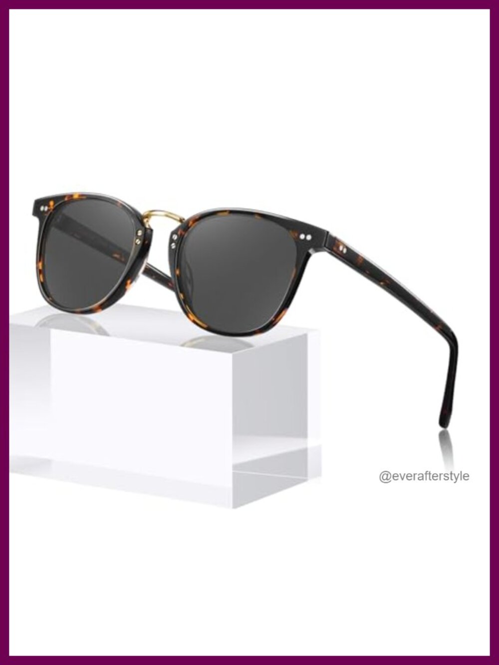 Polarized Acetate Square Sunglasses UV400 Metal Brow Women Retro